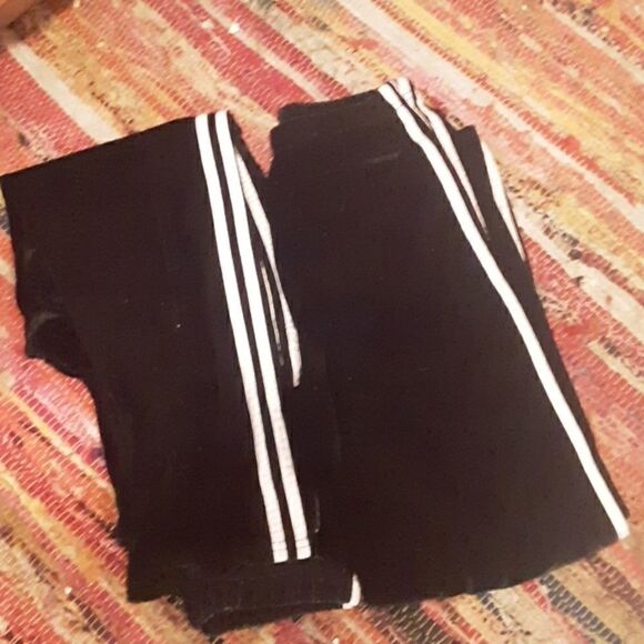 VINTAGE LL SPORT 2 BLACK VELVETY SOFT STRIPED LOUNGE/SLEEP PANTS GIRL SZ 16 - Picture 1 of 1